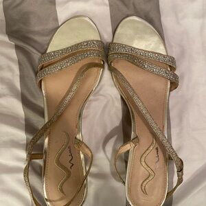 Gold Strappy Prom Heels